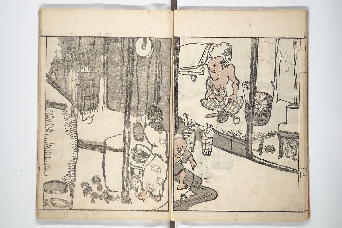 Goitsu Picture Album: Quick Practice for Beginners (Goitsu gafu: Shōgaku hayageiko) 五逸画譜初学早稽古, Kawamura Kihō 河村琦鳳 (Japanese, 1778–1852), Woodblock printed book; ink and color on paper, Japan