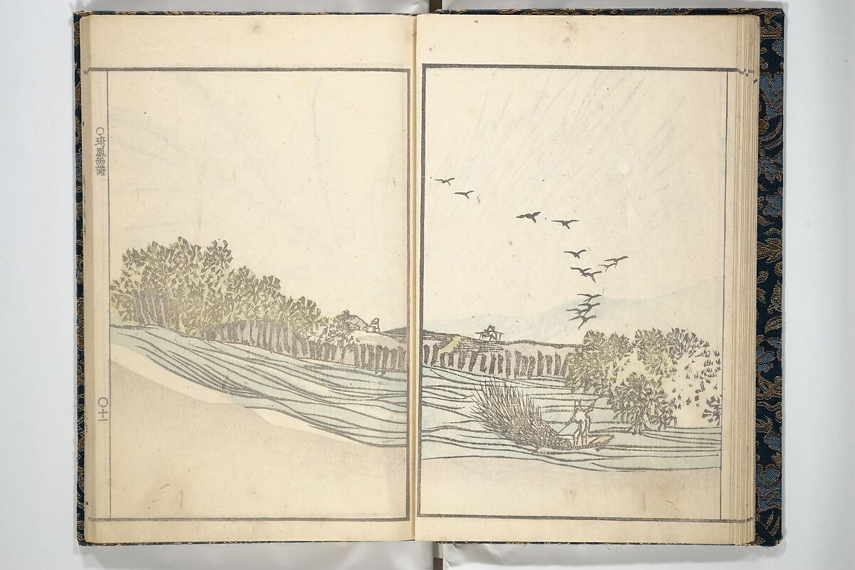 Kihō Picture Album (Kihō gafu) 埼鳳画譜, Kawamura Kihō 河村琦鳳 (Japanese, 1778–1852), Woodblock printed book; ink and color on paper, Japan