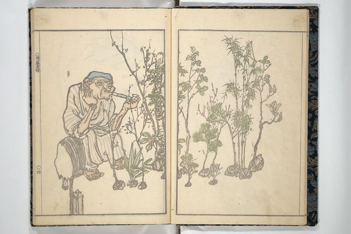 Kihō Picture Album (Kihō gafu) 埼鳳画譜, Kawamura Kihō 河村琦鳳 (Japanese, 1778–1852), Woodblock printed book; ink and color on paper, Japan