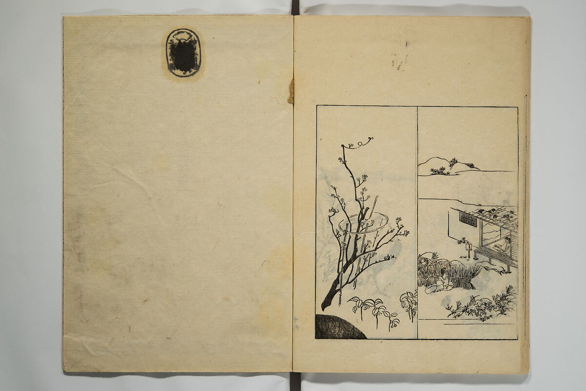 One Hundred Paintings by Kōrin (Kōrin hyakuzu)  光琳百圖, Sakai Hōitsu 酒井抱一 (Japanese, 1761–1828), Set of four woodblock printed books; ink on paper, Japan