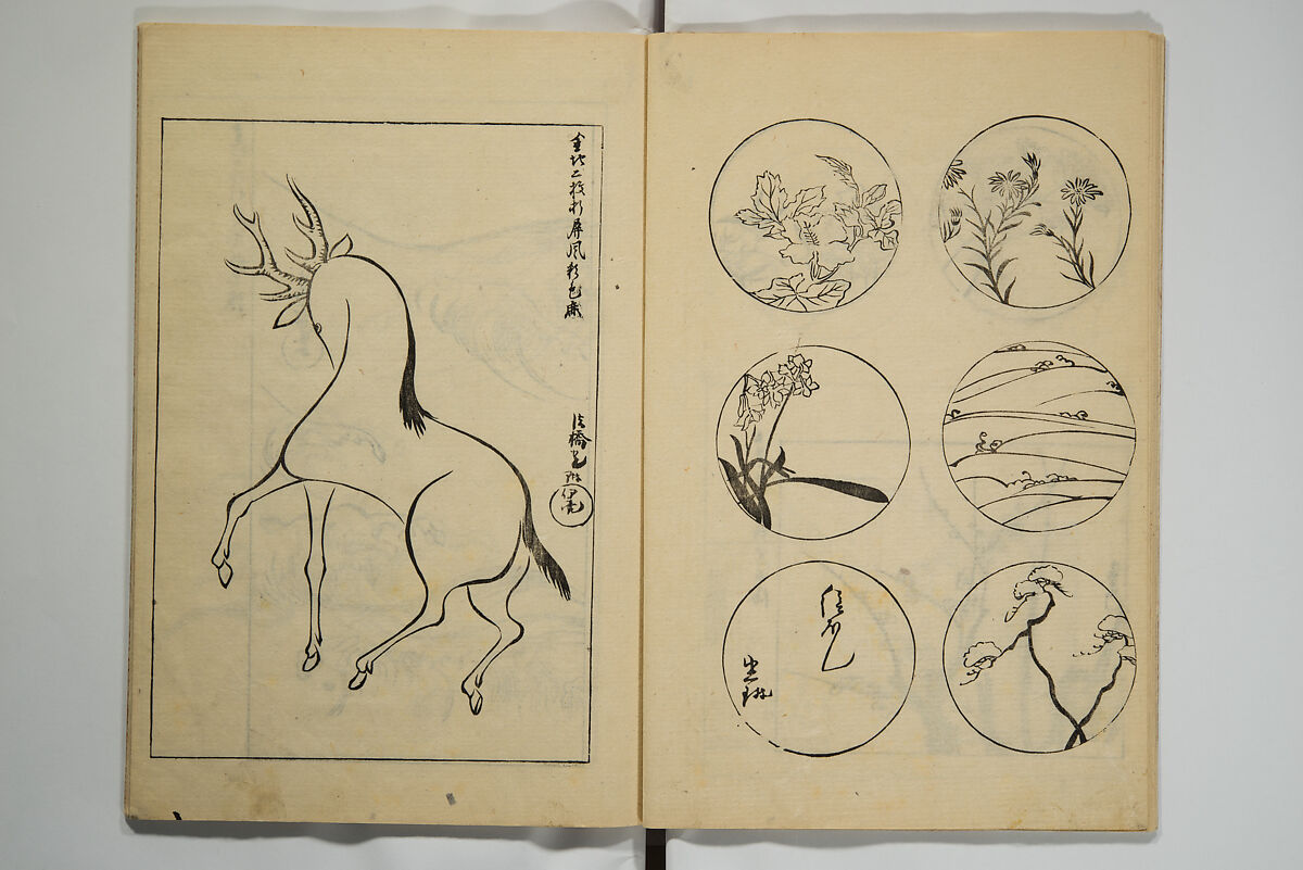 One Hundred Paintings by Kōrin (Kōrin hyakuzu)  光琳百圖, Sakai Hōitsu 酒井抱一 (Japanese, 1761–1828), Set of four woodblock printed books; ink on paper, Japan