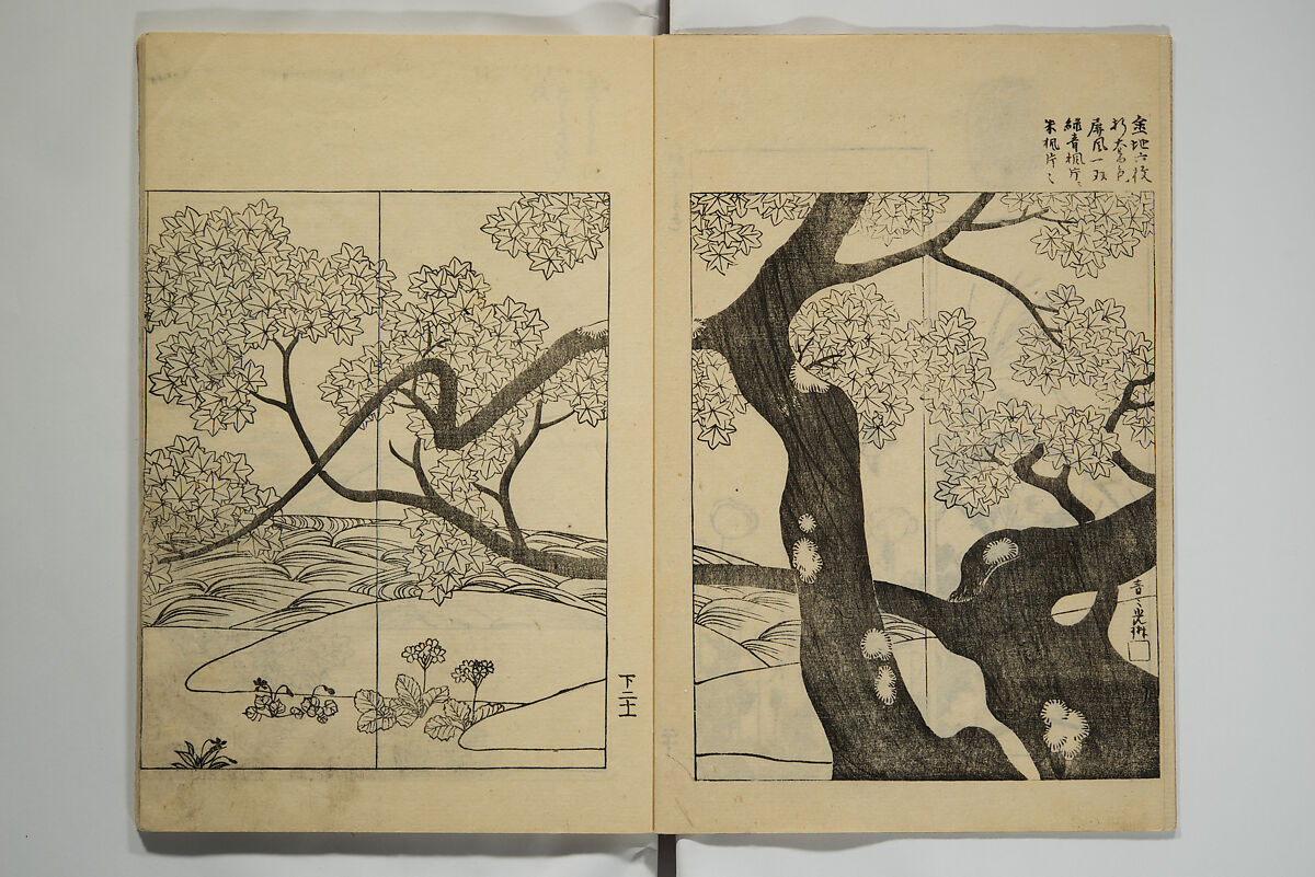 One Hundred Paintings by Kōrin (Kōrin hyakuzu)  光琳百圖, Sakai Hōitsu 酒井抱一 (Japanese, 1761–1828), Set of four woodblock printed books; ink on paper, Japan