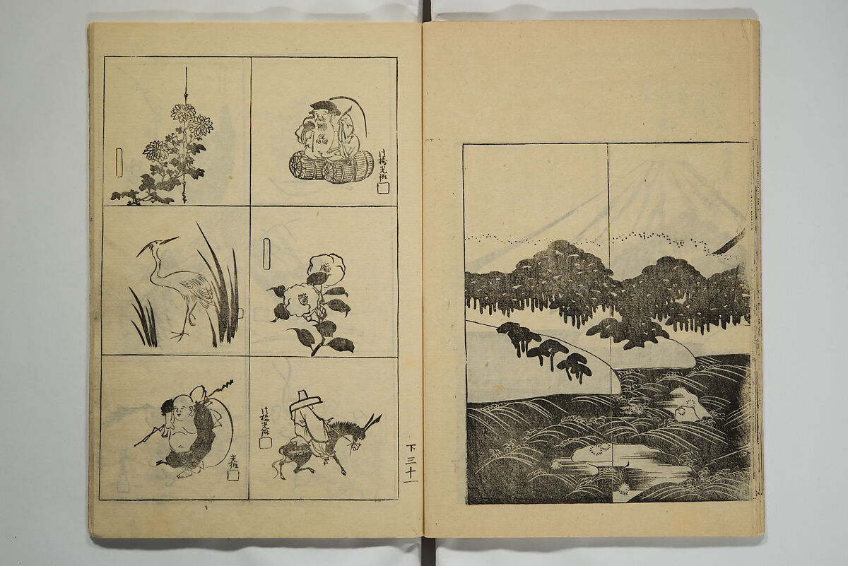 One Hundred Paintings by Kōrin (Kōrin hyakuzu)  光琳百圖, Sakai Hōitsu 酒井抱一 (Japanese, 1761–1828), Set of four woodblock printed books; ink on paper, Japan