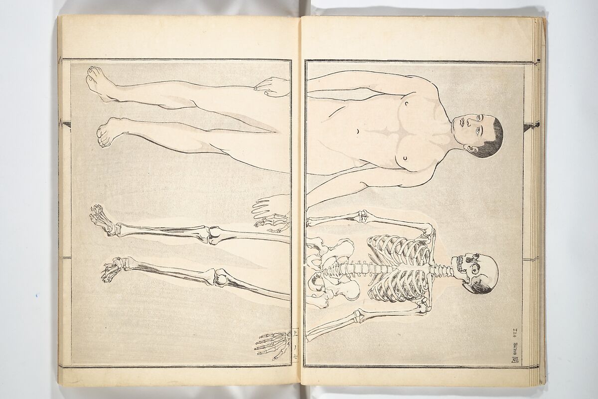 Kyōsai’s Treatise on Painting (Kyōsai gadan) 暁斎画談, Kawanabe Kyōsai 河鍋暁斎 (Japanese, 1831–1889), Set of four woodblock printed books; ink and color on paper, Japan