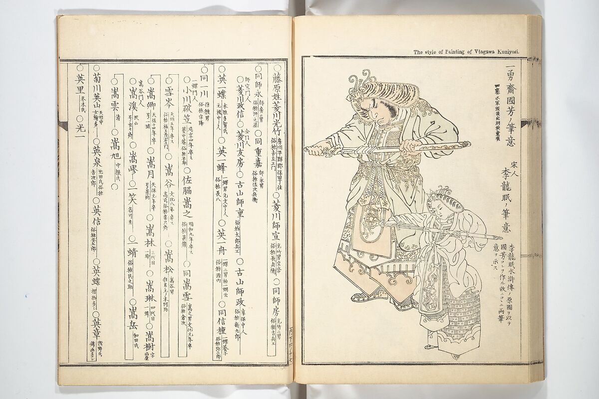 Kyōsai’s Treatise on Painting (Kyōsai gadan) 暁斎画談, Kawanabe Kyōsai 河鍋暁斎 (Japanese, 1831–1889), Set of four woodblock printed books; ink and color on paper, Japan