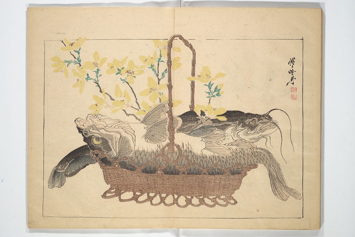 Kyōsai’s Drawings for Pleasure (Kyōsai rakuga)  暁齋樂画, Kawanabe Kyōsai 河鍋暁斎 (Japanese, 1831–1889), Set of two woodblock-printed books (one volume orihon, accordion-style); ink and color on paper, Japan