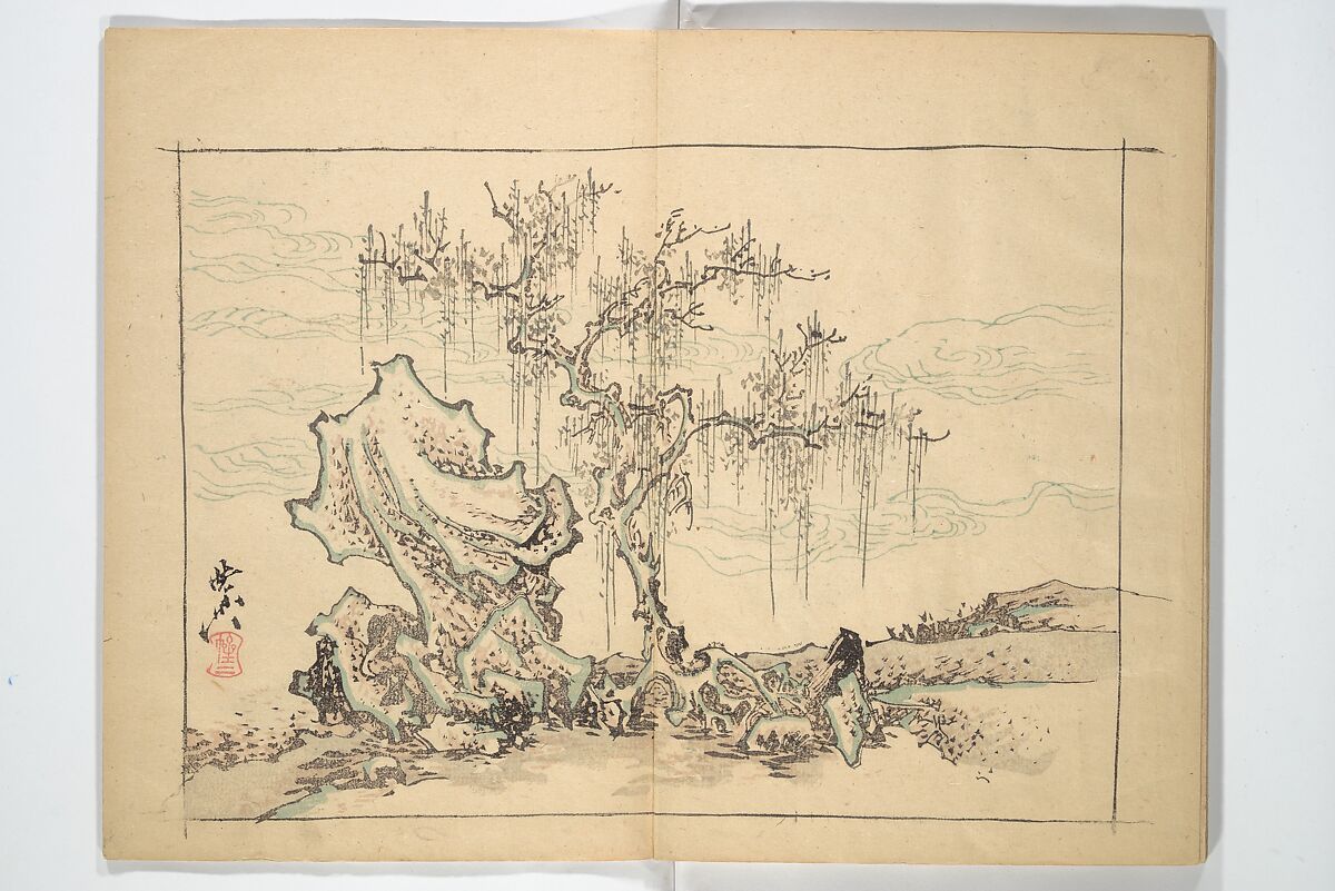 Kyōsai’s Drawings for Pleasure (Kyōsai rakuga)  暁齋樂画, Kawanabe Kyōsai 河鍋暁斎 (Japanese, 1831–1889), Set of two woodblock-printed books (one volume orihon, accordion-style); ink and color on paper, Japan