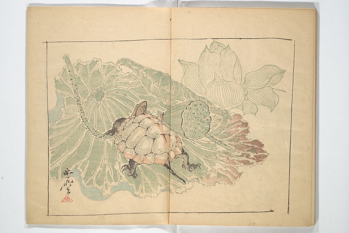 Kyōsai’s Drawings for Pleasure (Kyōsai rakuga)  暁齋樂画, Kawanabe Kyōsai 河鍋暁斎 (Japanese, 1831–1889), Set of two woodblock-printed books (one volume orihon, accordion-style); ink and color on paper, Japan