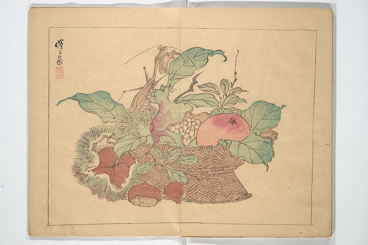 Kyōsai’s Drawings for Pleasure (Kyōsai rakuga)  暁齋樂画, Kawanabe Kyōsai 河鍋暁斎 (Japanese, 1831–1889), Set of two woodblock-printed books (one volume orihon, accordion-style); ink and color on paper, Japan