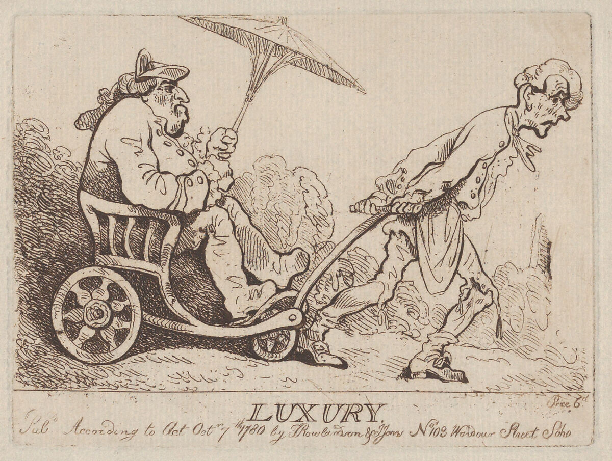 Luxury, Thomas Rowlandson (British, London 1757–1827 London), Etching, printed in brown ink 