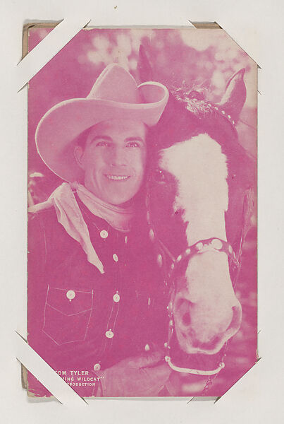 Tom Tyler in "The Wyoming Wildcat" from Western Stars or Scenes Exhibit Cards series (W412), Exhibit Supply Company, Commercial color photolithograph 