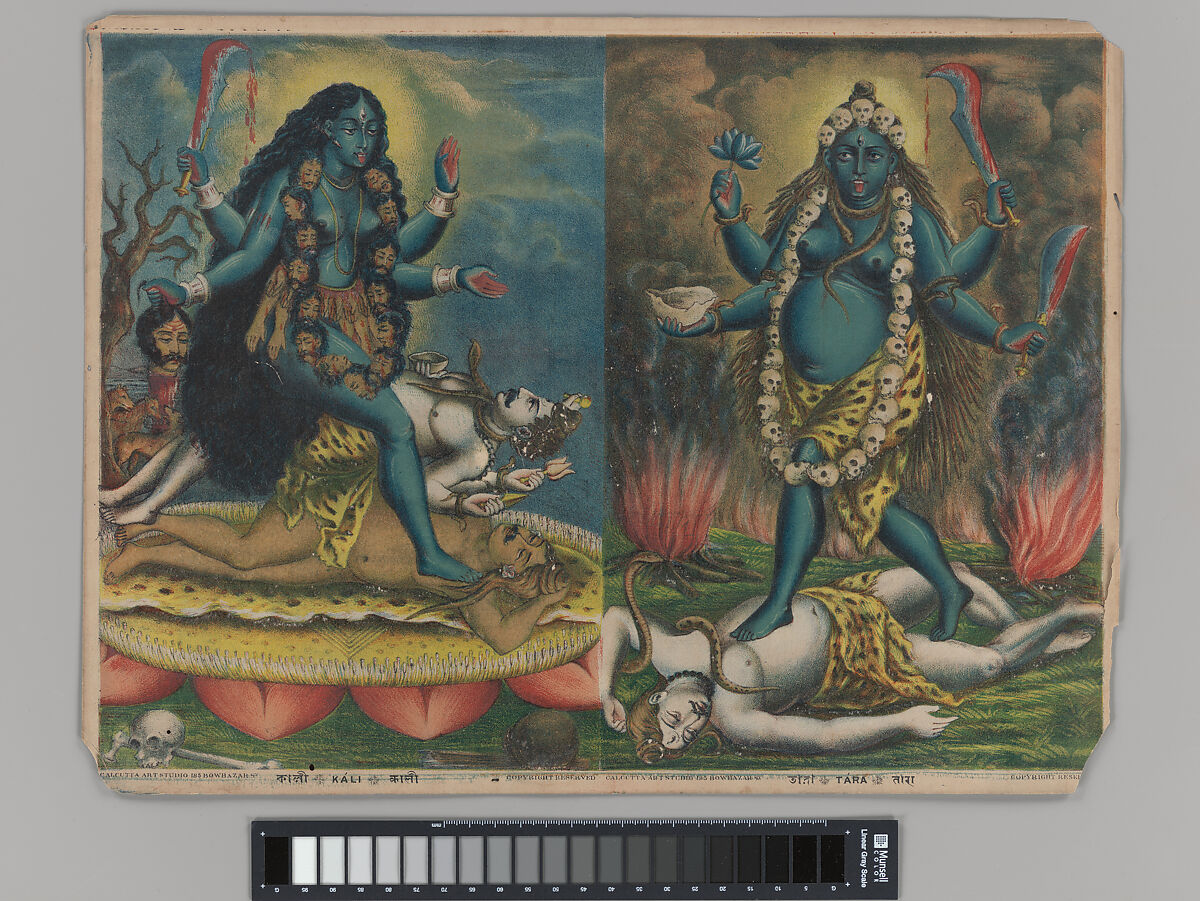 Kali/Tara, Calcutta Art Studio, Chromolithographic print on paper, India, West Bengal 