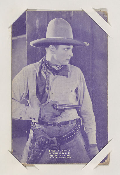 Fred Thompson Frontiersman. in "Riding the Wind" from Western Stars or Scenes Exhibit Cards series (W412), Commercial color photolithograph 
