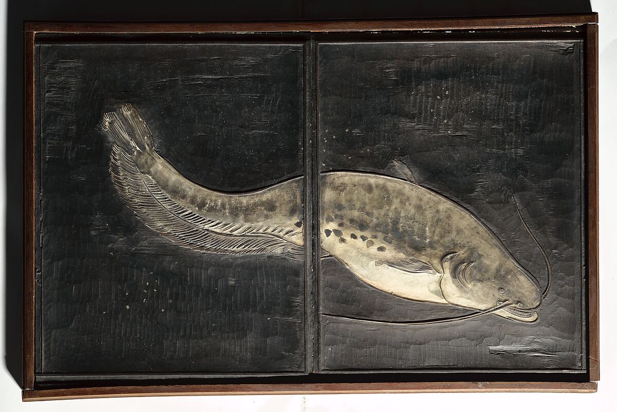 Original Woodblocks for the Servants of the Dragon King of the Sea: Fish and Shells (Tatsu no miyatsuko gyokai fu) 草花略画式, Kuwagata Keisai 鍬形蕙斎 (Japanese, 1764–1824), Four woodblocks for printed books, Japan