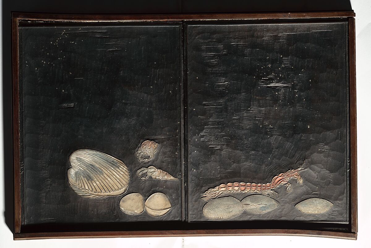 Original Woodblocks for the Servants of the Dragon King of the Sea: Fish and Shells (Tatsu no miyatsuko gyokai fu) 草花略画式, Kuwagata Keisai 鍬形蕙斎 (Japanese, 1764–1824), Four woodblocks for printed books, Japan