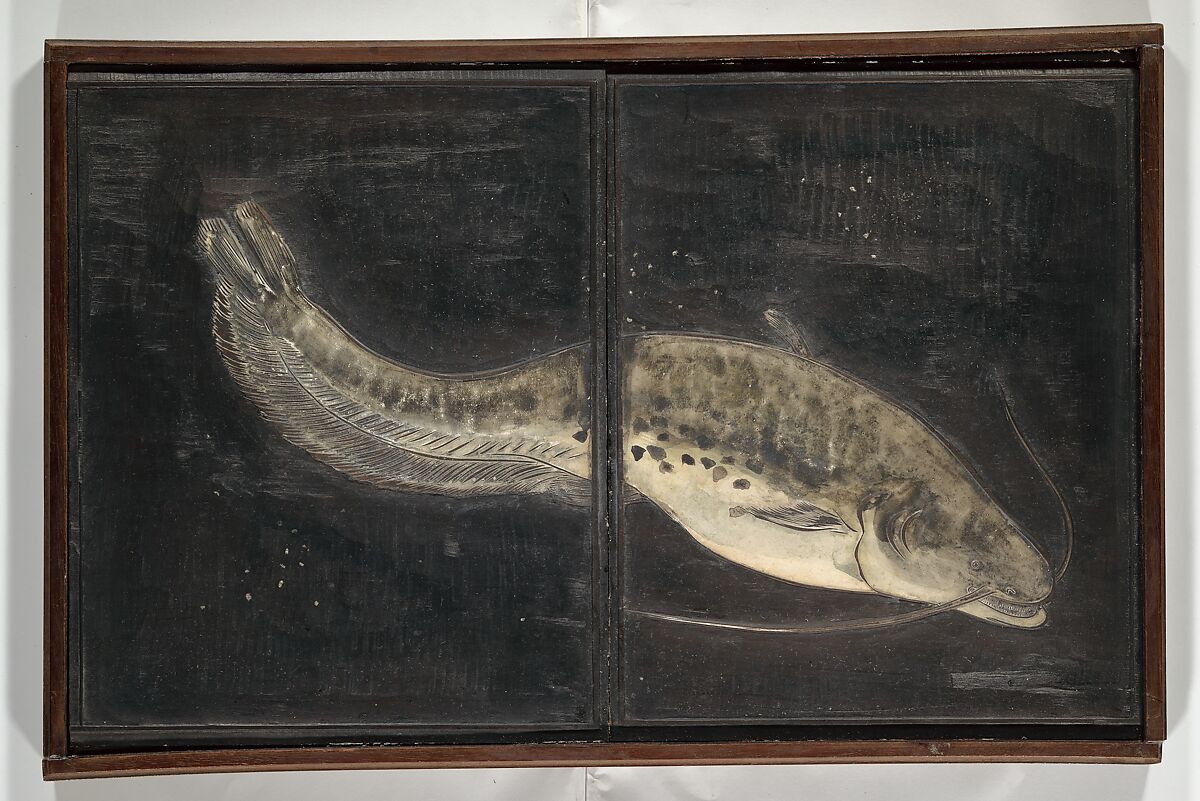 Original Woodblocks for the Servants of the Dragon King of the Sea: Fish and Shells (Tatsu no miyatsuko gyokai fu) 草花略画式, Kuwagata Keisai 鍬形蕙斎 (Japanese, 1764–1824), Four woodblocks for printed books, Japan