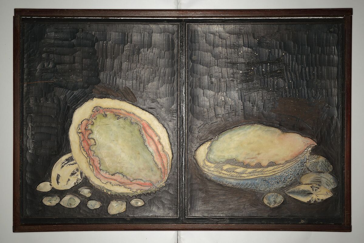 Original Woodblocks for the Servants of the Dragon King of the Sea: Fish and Shells (Tatsu no miyatsuko gyokai fu) 草花略画式, Kuwagata Keisai 鍬形蕙斎 (Japanese, 1764–1824), Four woodblocks for printed books, Japan