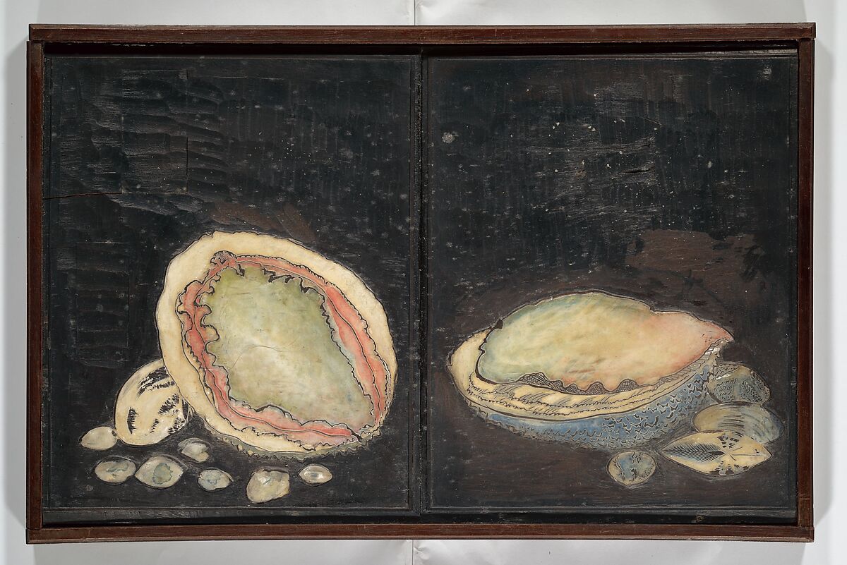 Original Woodblocks for the Servants of the Dragon King of the Sea: Fish and Shells (Tatsu no miyatsuko gyokai fu) 草花略画式, Kuwagata Keisai 鍬形蕙斎 (Japanese, 1764–1824), Four woodblocks for printed books, Japan