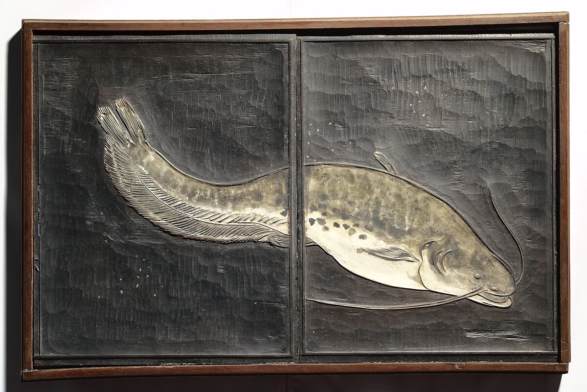 Original Woodblocks for the Servants of the Dragon King of the Sea: Fish and Shells (Tatsu no miyatsuko gyokai fu) 草花略画式, Kuwagata Keisai 鍬形蕙斎 (Japanese, 1764–1824), Four woodblocks for printed books, Japan