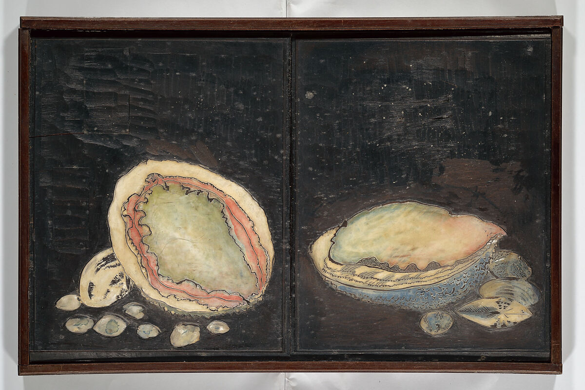 Original Woodblocks for the Servants of the Dragon King of the Sea: Fish and Shells (Tatsu no miyatsuko gyokai fu) 草花略画式, Kuwagata Keisai 鍬形蕙斎 (Japanese, 1764–1824), Four woodblocks for printed books, Japan 