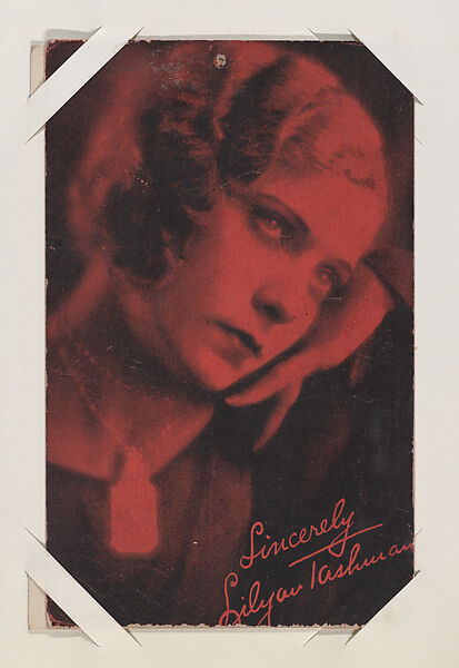 Lilyan Tashman from Movie Stars Exhibit Cards series (W401), Commercial color photolithograph 