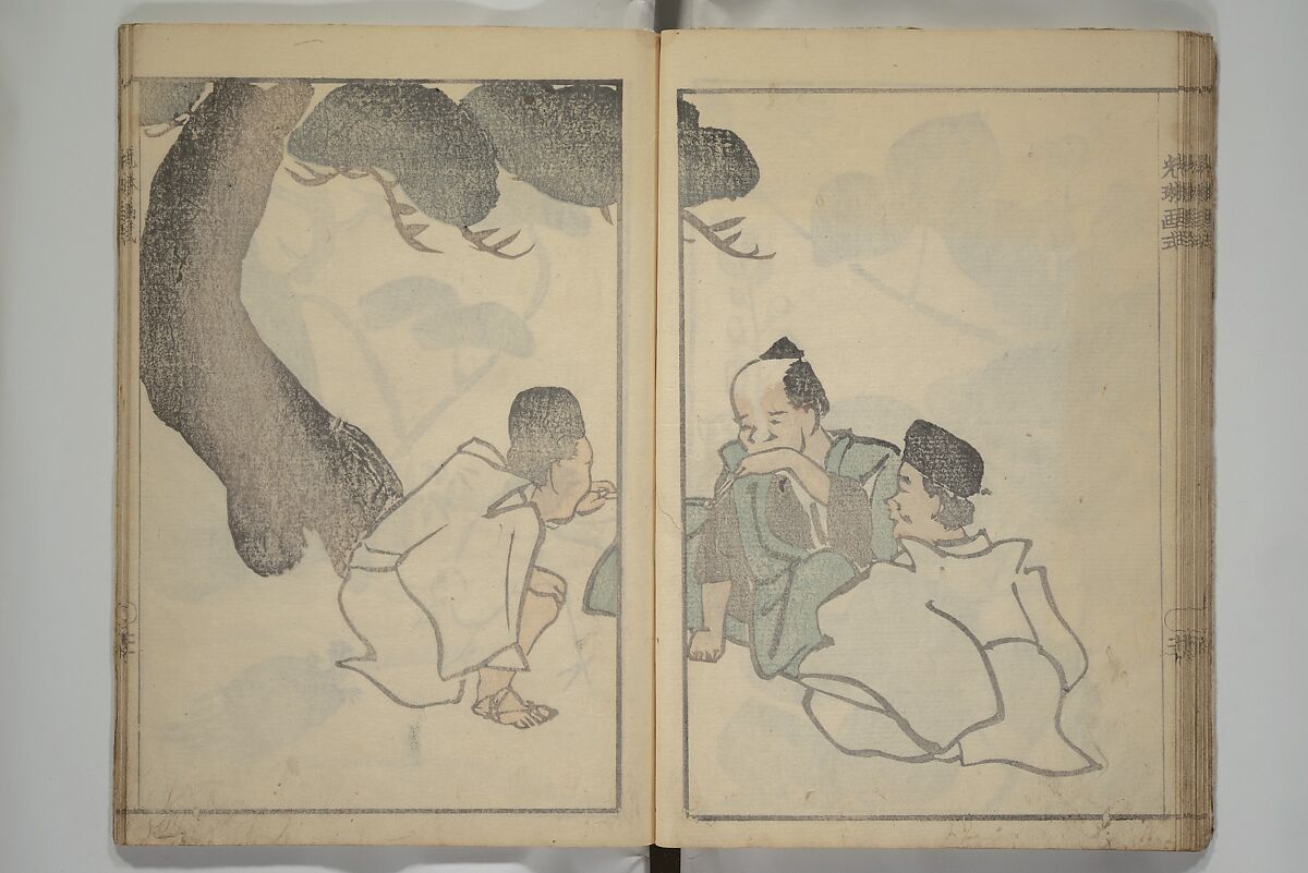 Kōrin's painting style (Kōrin gashiki) 光琳画式, Aikawa Minwa 合川珉和 (Japanese, active 1806–1821), Woodblock printed book; ink and color on paper, Japan
