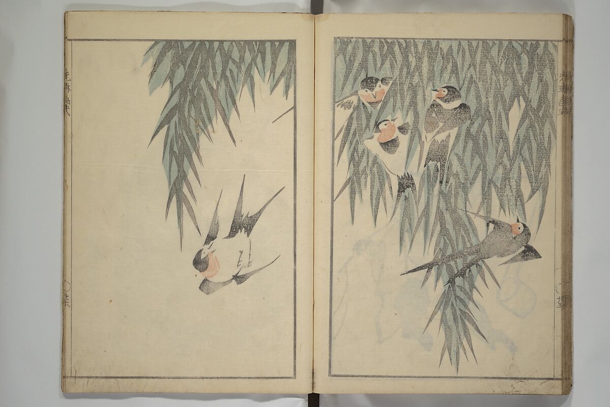 Kōrin's painting style (Kōrin gashiki) 光琳画式, Aikawa Minwa 合川珉和 (Japanese, active 1806–1821), Woodblock printed book; ink and color on paper, Japan