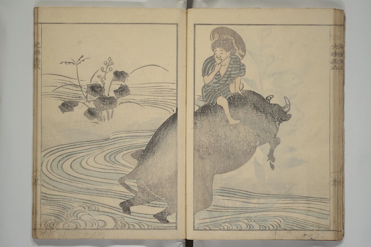 Kōrin's painting style (Kōrin gashiki) 光琳画式, Aikawa Minwa 合川珉和 (Japanese, active 1806–1821), Woodblock printed book; ink and color on paper, Japan