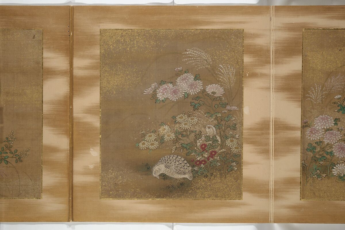 Album of Birds and Flowers and Other Subjects, Attributed to Tosa Mitsunari 土佐光成 (Japanese, 1646–1710), Accordion album; ink and color on silk, Japan