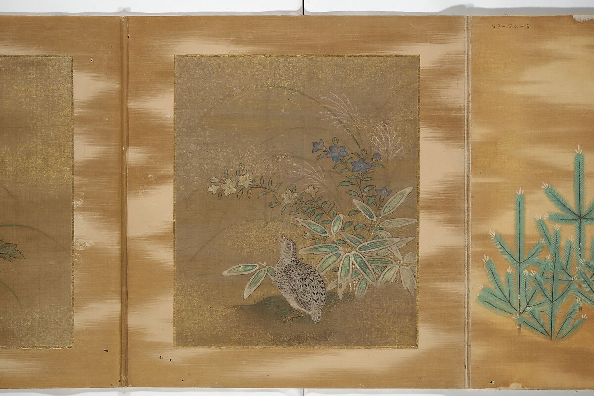Album of Birds and Flowers and Other Subjects, Attributed to Tosa Mitsunari 土佐光成 (Japanese, 1646–1710), Accordion album; ink and color on silk, Japan