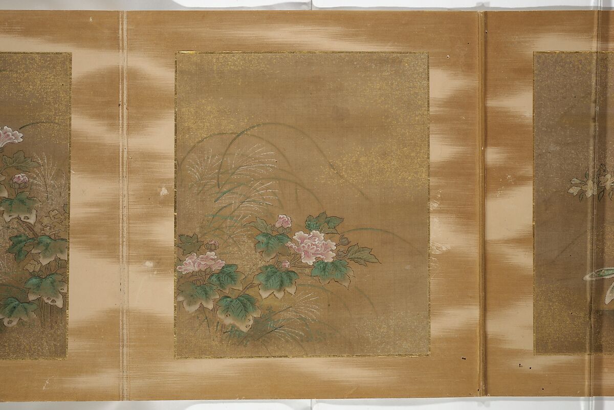 Album of Birds and Flowers and Other Subjects, Attributed to Tosa Mitsunari 土佐光成 (Japanese, 1646–1710), Accordion album; ink and color on silk, Japan