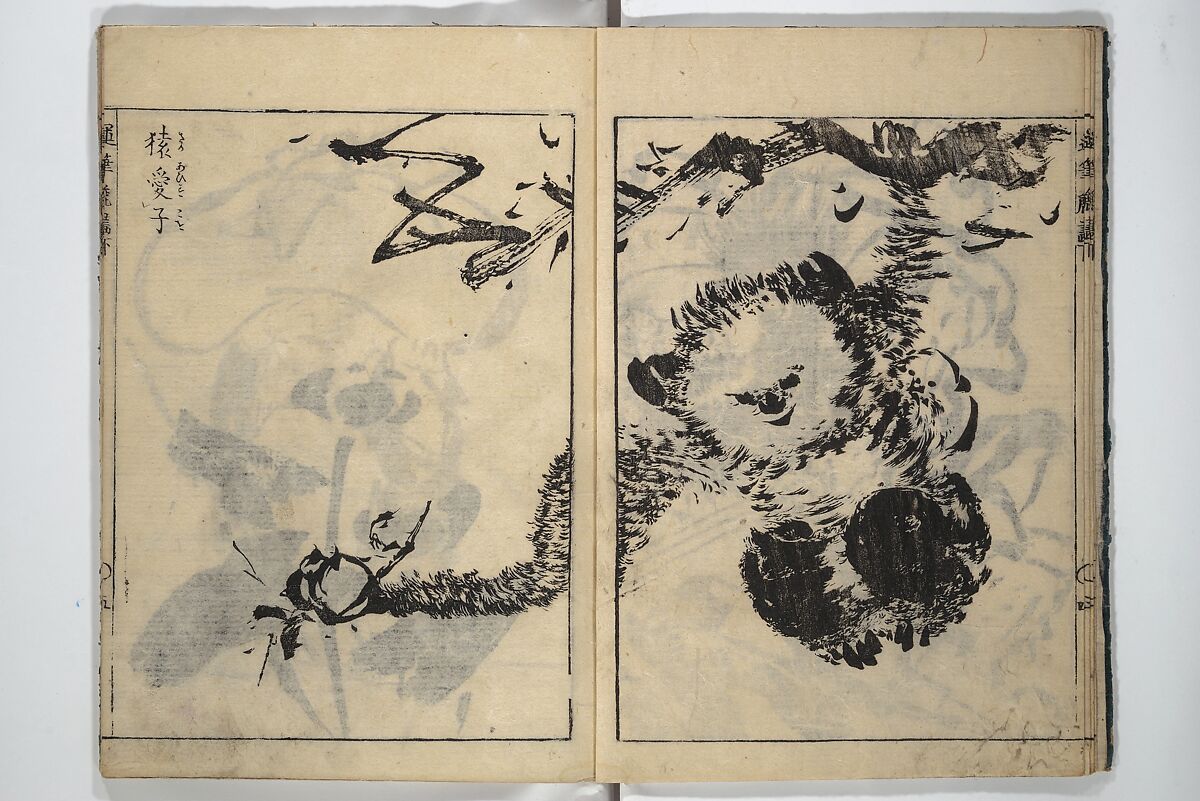 The Moving Brush in "Rough" Painting (Unpitsu soga) 運筆麁画, Tachibana Morikuni 橘守国 (Japanese, 1679–1748), Set of three woodblock printed books; ink on paper, Japan
