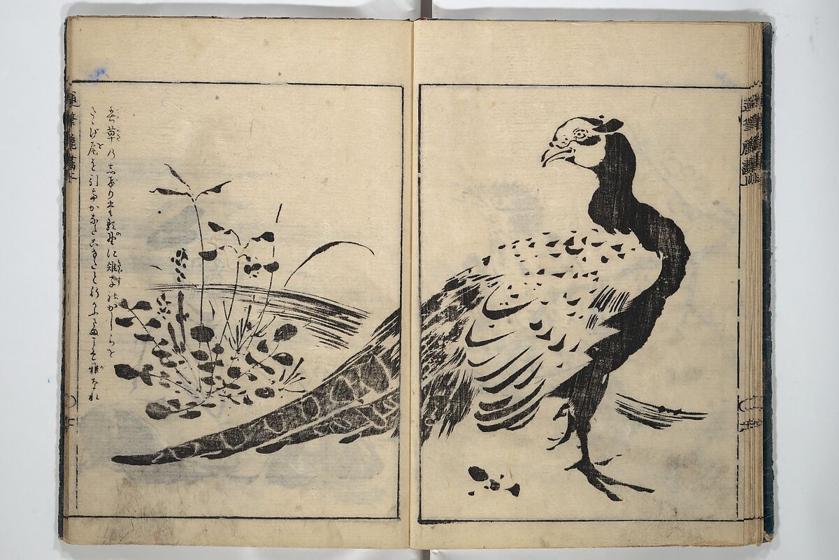 The Moving Brush in "Rough" Painting (Unpitsu soga) 運筆麁画, Tachibana Morikuni 橘守国 (Japanese, 1679–1748), Set of three woodblock printed books; ink on paper, Japan
