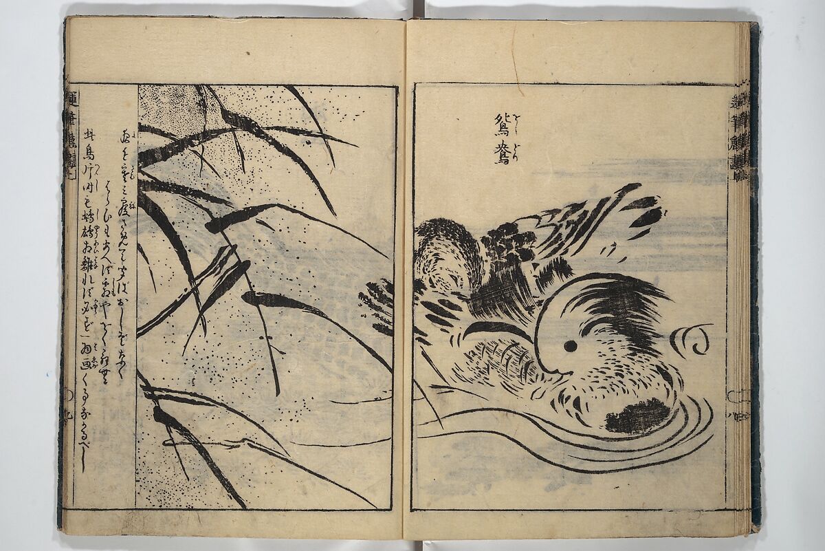 The Moving Brush in "Rough" Painting (Unpitsu soga) 運筆麁画, Tachibana Morikuni 橘守国 (Japanese, 1679–1748), Set of three woodblock printed books; ink on paper, Japan