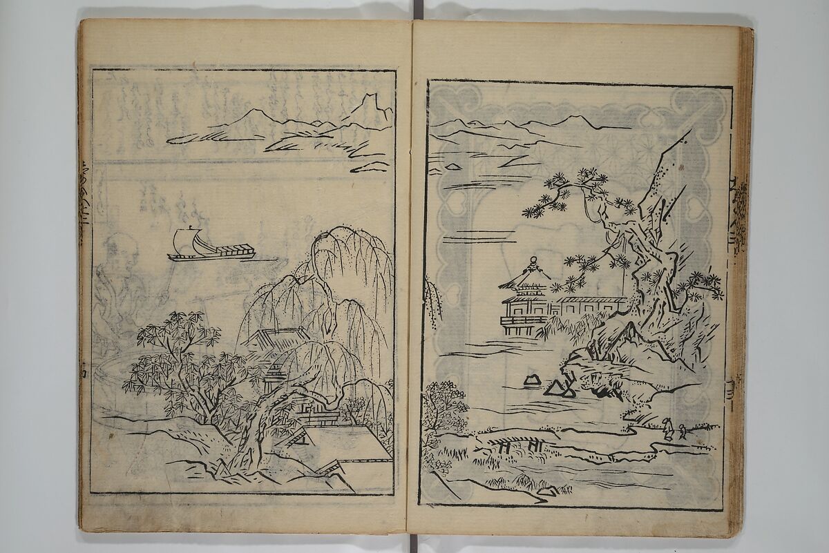 A Picture Book Mirror of Various Occupations (Wakoku shoshoku ezukushi) 和国諸職絵尽　諸織 絵本鏡, Hishikawa Moronobu 菱川師宣 (Japanese, 1618–1694), Set of three woodblock printed books; ink on paper, Japan