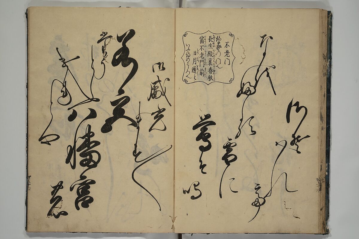 The Cicada Stream (Semi no Ogawa)  蝉小川, After Hasegawa Myōtei 長谷川妙躰 (Japanese, active late 17th century), Set of three woodblock printed books; ink on paper, Japan