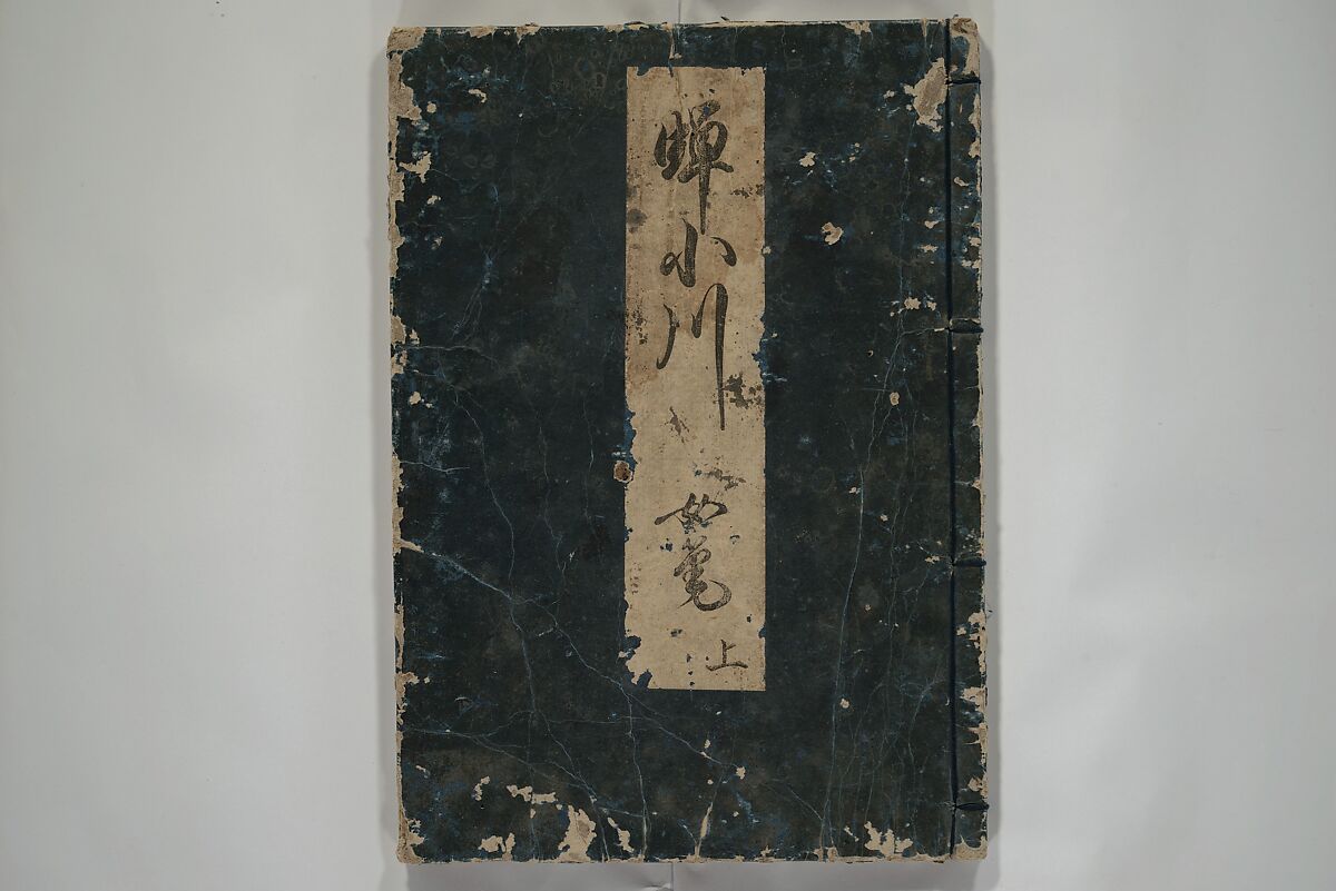 The Cicada Stream (Semi no Ogawa)  蝉小川, After Hasegawa Myōtei 長谷川妙躰 (Japanese, active late 17th century), Set of three woodblock printed books; ink on paper, Japan