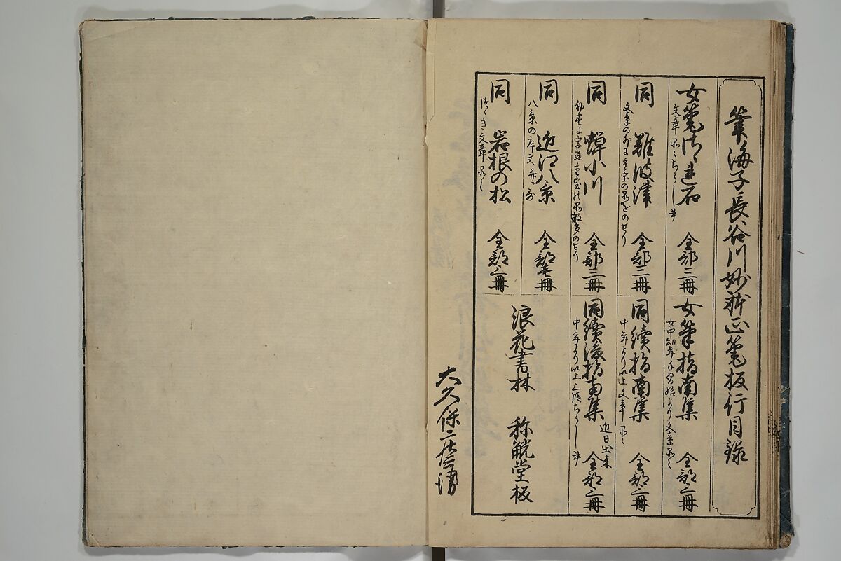 The Cicada Stream (Semi no Ogawa)  蝉小川, After Hasegawa Myōtei 長谷川妙躰 (Japanese, active late 17th century), Set of three woodblock printed books; ink on paper, Japan
