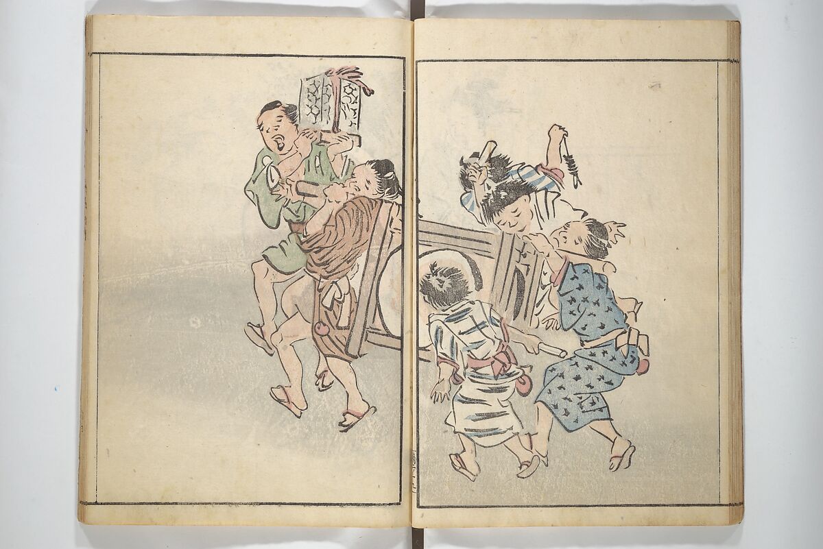 The Nantei Picture Album, Supplementary Volume (Nantei gafu kōhen)  楠亭画譜後篇, Nishimura Nantei 西村 楠亭 (Japanese, 1775–1834), Set of three woodblock printed books; ink on paper and ink and color on paper (vol. "kan"), Japan