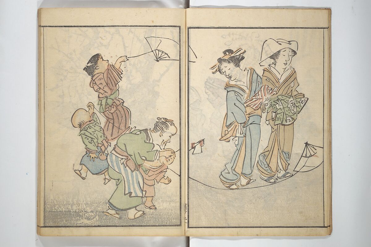 The Nantei Picture Album, Supplementary Volume (Nantei gafu kōhen)  楠亭画譜後篇, Nishimura Nantei 西村 楠亭 (Japanese, 1775–1834), Set of three woodblock printed books; ink on paper and ink and color on paper (vol. "kan"), Japan