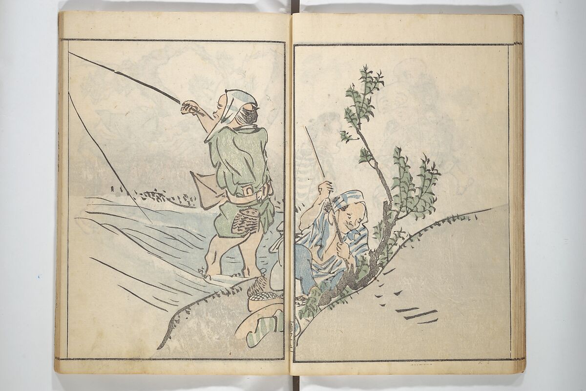 The Nantei Picture Album, Supplementary Volume (Nantei gafu kōhen)  楠亭画譜後篇, Nishimura Nantei 西村 楠亭 (Japanese, 1775–1834), Set of three woodblock printed books; ink on paper and ink and color on paper (vol. "kan"), Japan