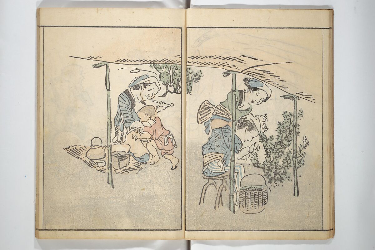 The Nantei Picture Album, Supplementary Volume (Nantei gafu kōhen)  楠亭画譜後篇, Nishimura Nantei 西村 楠亭 (Japanese, 1775–1834), Set of three woodblock printed books; ink on paper and ink and color on paper (vol. "kan"), Japan