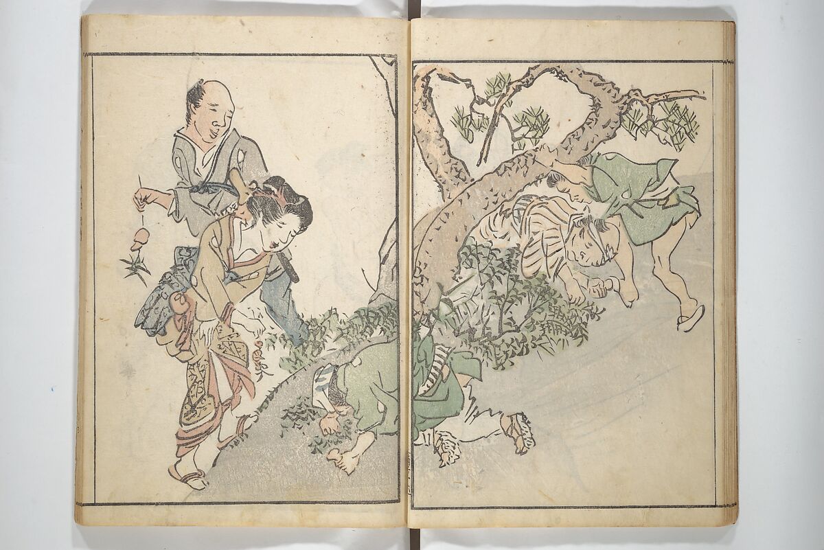 The Nantei Picture Album, Supplementary Volume (Nantei gafu kōhen)  楠亭画譜後篇, Nishimura Nantei 西村 楠亭 (Japanese, 1775–1834), Set of three woodblock printed books; ink on paper and ink and color on paper (vol. "kan"), Japan