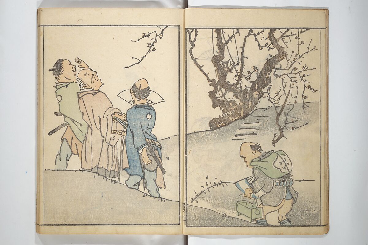 The Nantei Picture Album, Supplementary Volume (Nantei gafu kōhen)  楠亭画譜後篇, Nishimura Nantei 西村 楠亭 (Japanese, 1775–1834), Set of three woodblock printed books; ink on paper and ink and color on paper (vol. "kan"), Japan