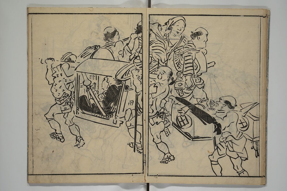 The Nantei Picture Album, Supplementary Volume (Nantei gafu kōhen)  楠亭画譜後篇, Nishimura Nantei 西村 楠亭 (Japanese, 1775–1834), Set of three woodblock printed books; ink on paper and ink and color on paper (vol. "kan"), Japan