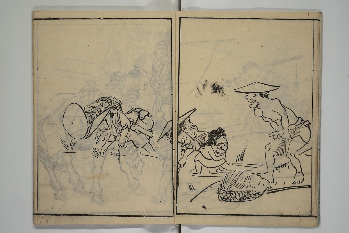 The Nantei Picture Album, Supplementary Volume (Nantei gafu kōhen)  楠亭画譜後篇, Nishimura Nantei 西村 楠亭 (Japanese, 1775–1834), Set of three woodblock printed books; ink on paper and ink and color on paper (vol. "kan"), Japan