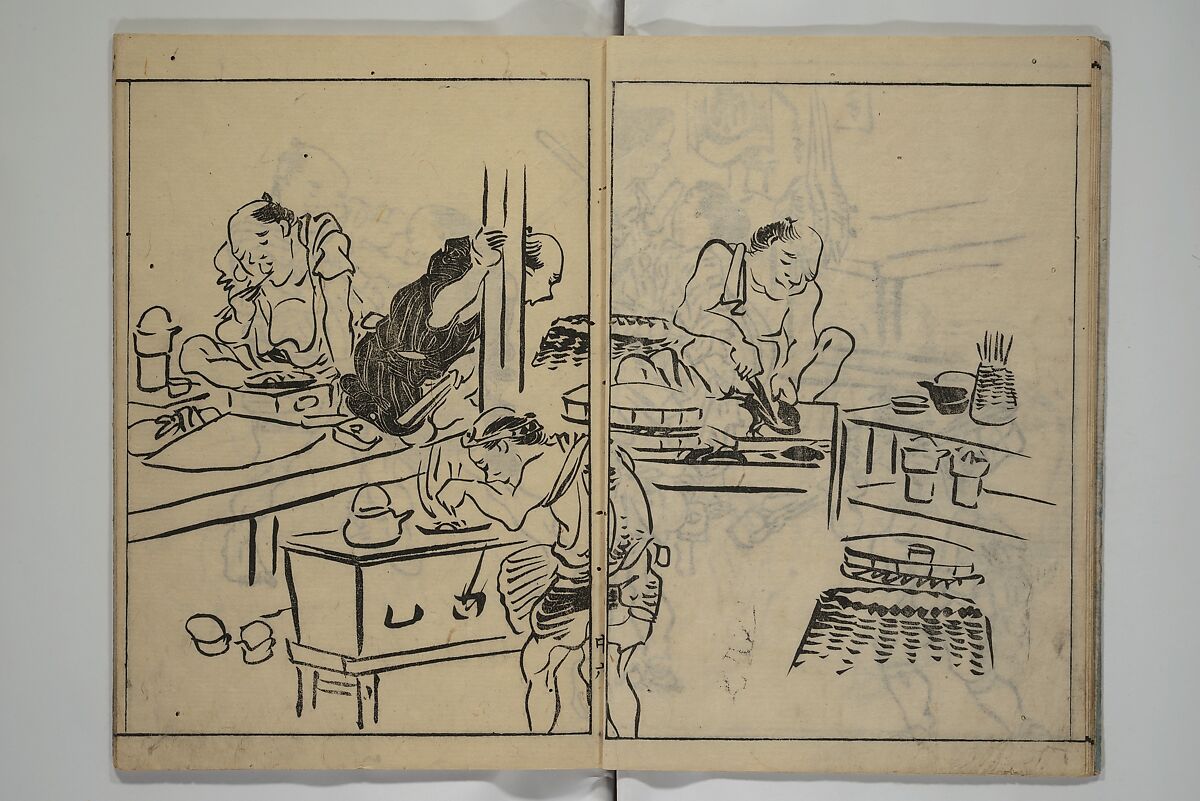 The Nantei Picture Album, Supplementary Volume (Nantei gafu kōhen)  楠亭画譜後篇, Nishimura Nantei 西村 楠亭 (Japanese, 1775–1834), Set of three woodblock printed books; ink on paper and ink and color on paper (vol. "kan"), Japan