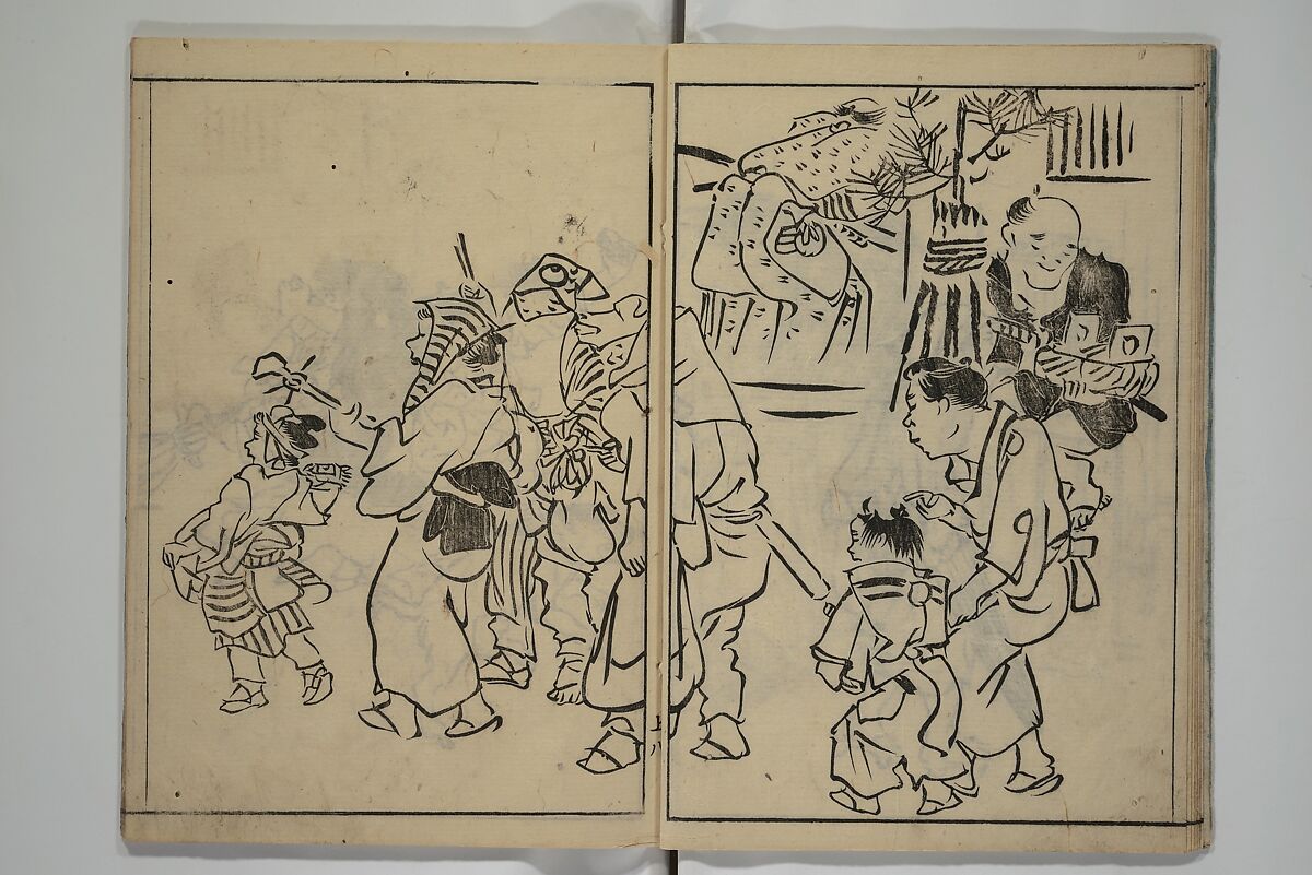The Nantei Picture Album, Supplementary Volume (Nantei gafu kōhen)  楠亭画譜後篇, Nishimura Nantei 西村 楠亭 (Japanese, 1775–1834), Set of three woodblock printed books; ink on paper and ink and color on paper (vol. "kan"), Japan