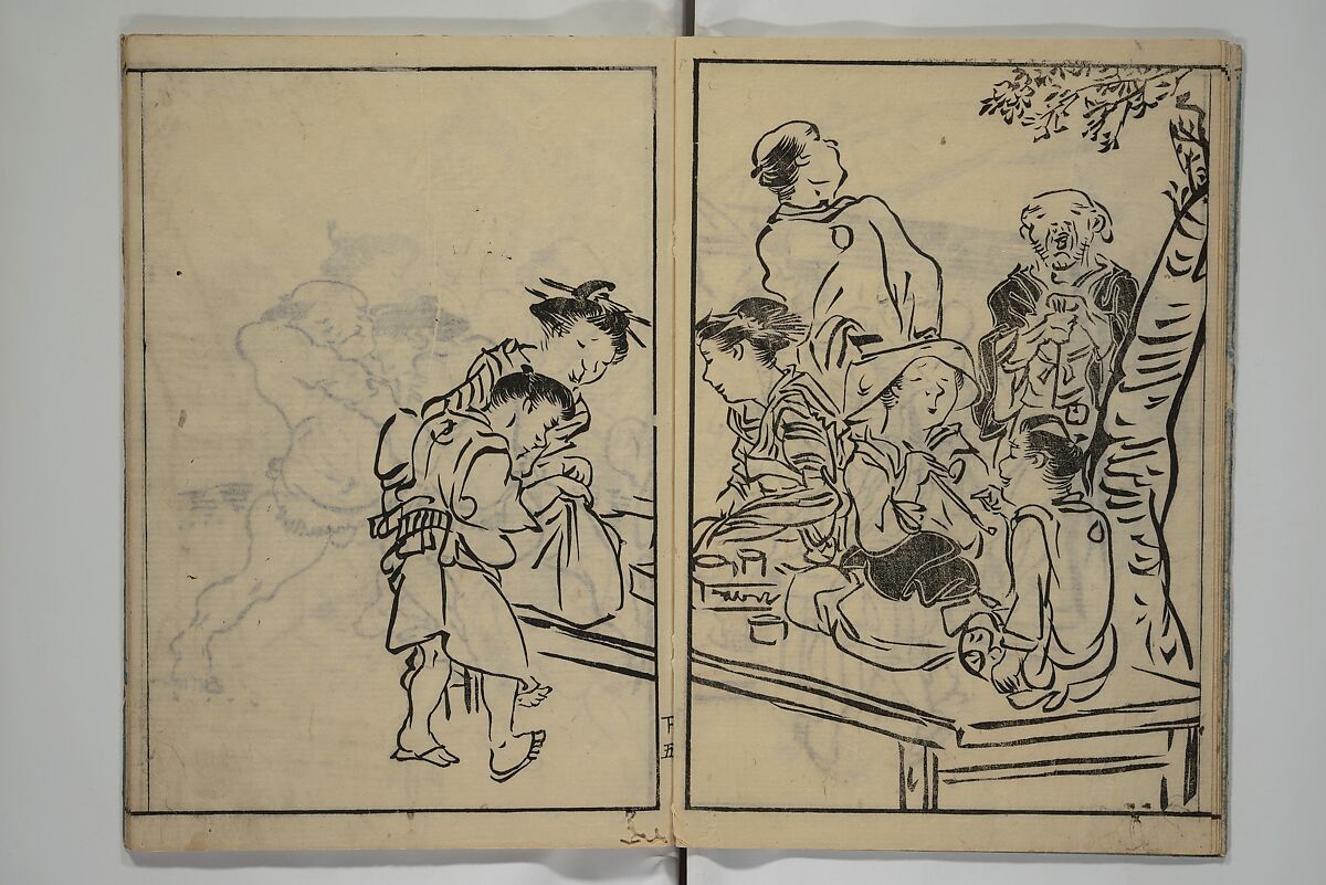 The Nantei Picture Album, Supplementary Volume (Nantei gafu kōhen)  楠亭画譜後篇, Nishimura Nantei 西村 楠亭 (Japanese, 1775–1834), Set of three woodblock printed books; ink on paper and ink and color on paper (vol. "kan"), Japan