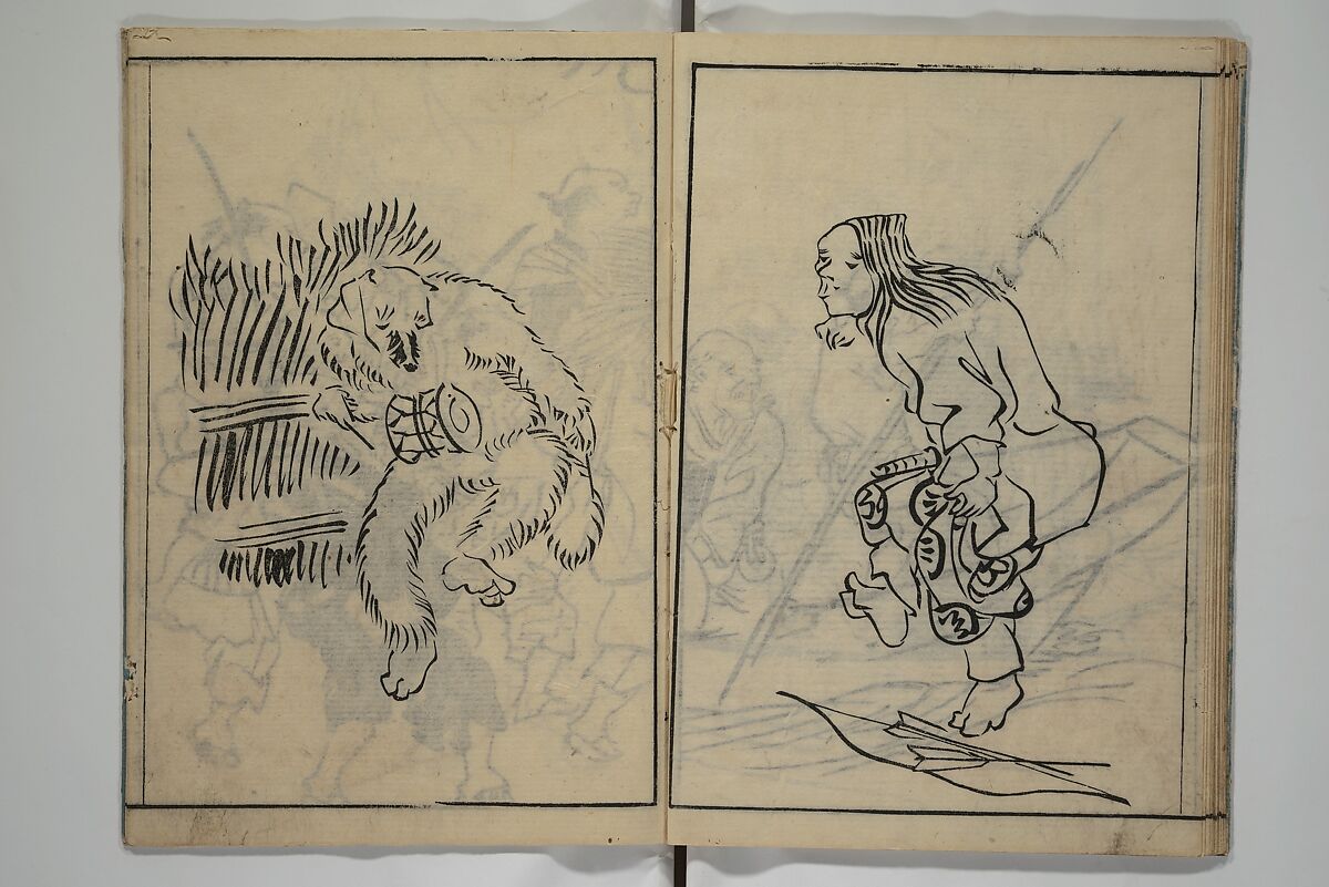 The Nantei Picture Album, Supplementary Volume (Nantei gafu kōhen)  楠亭画譜後篇, Nishimura Nantei 西村 楠亭 (Japanese, 1775–1834), Set of three woodblock printed books; ink on paper and ink and color on paper (vol. "kan"), Japan